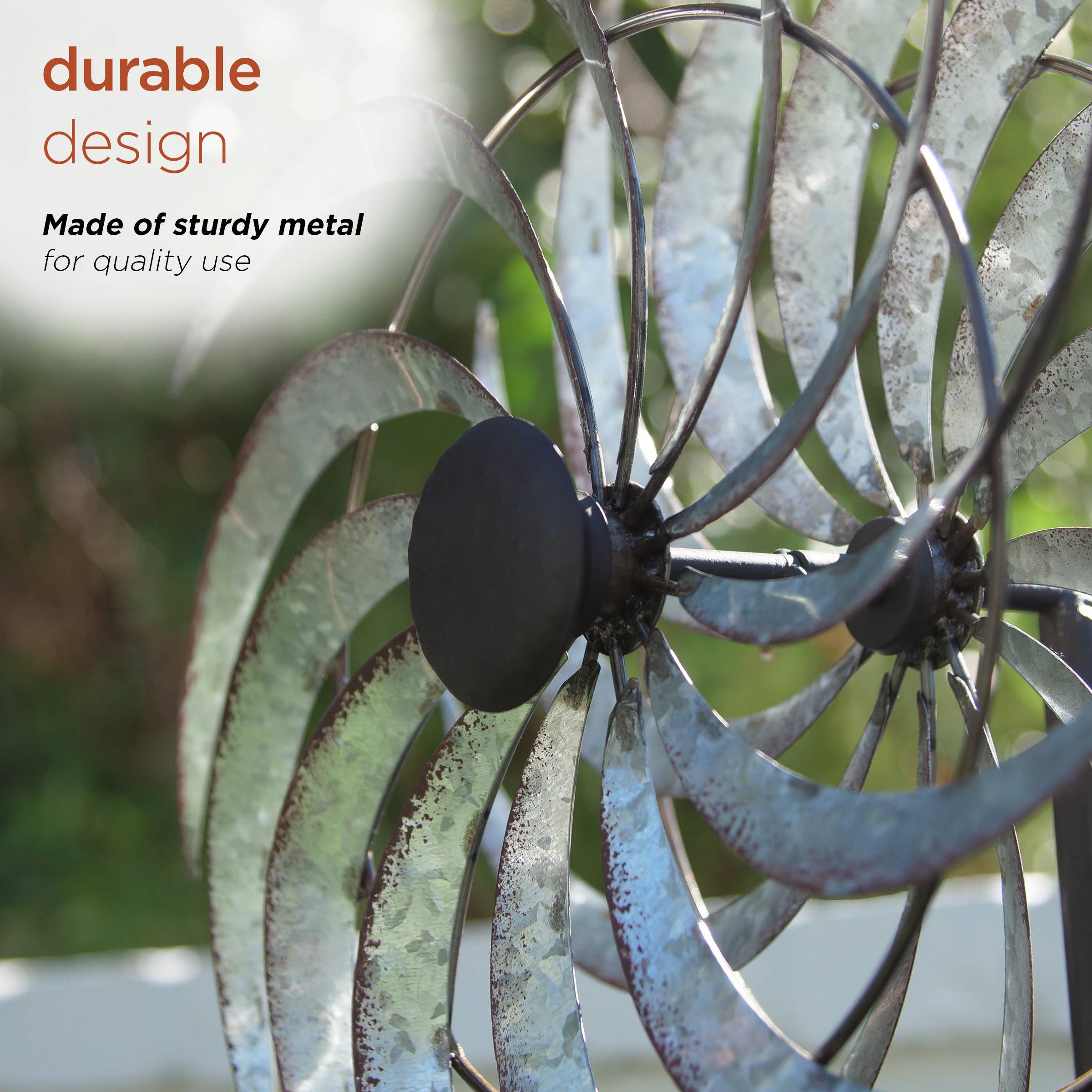 Dual Wind Spinner Garden Stake