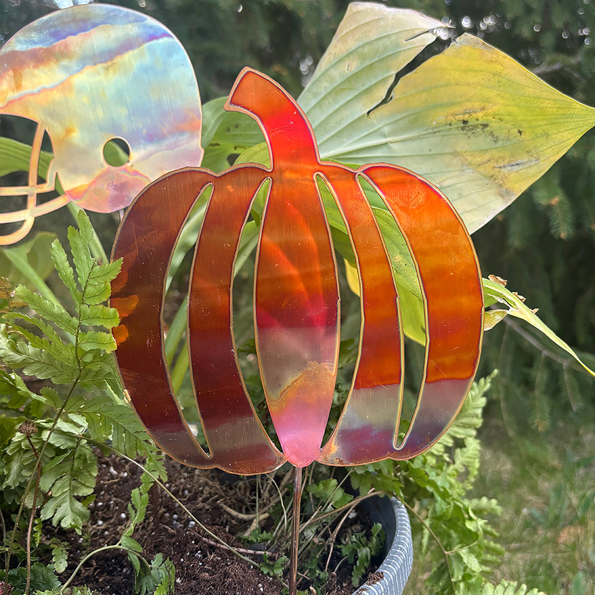 Pumpkin Copper Porch Pot Stake