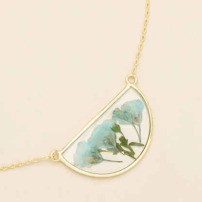 Pressed Floral Necklace - Blue Baby&