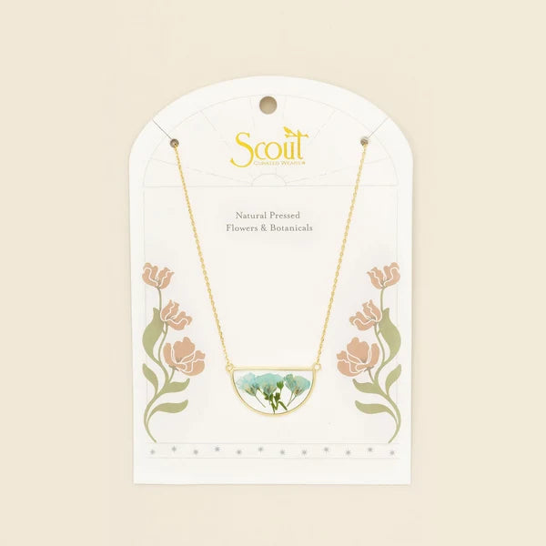 Pressed Floral Necklace - Blue Baby&