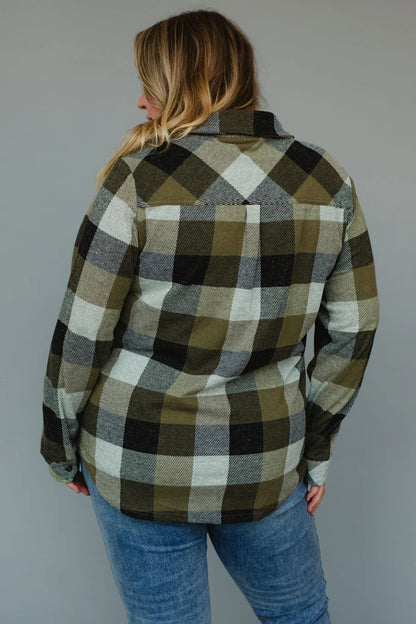 Olive Plaid Button Up