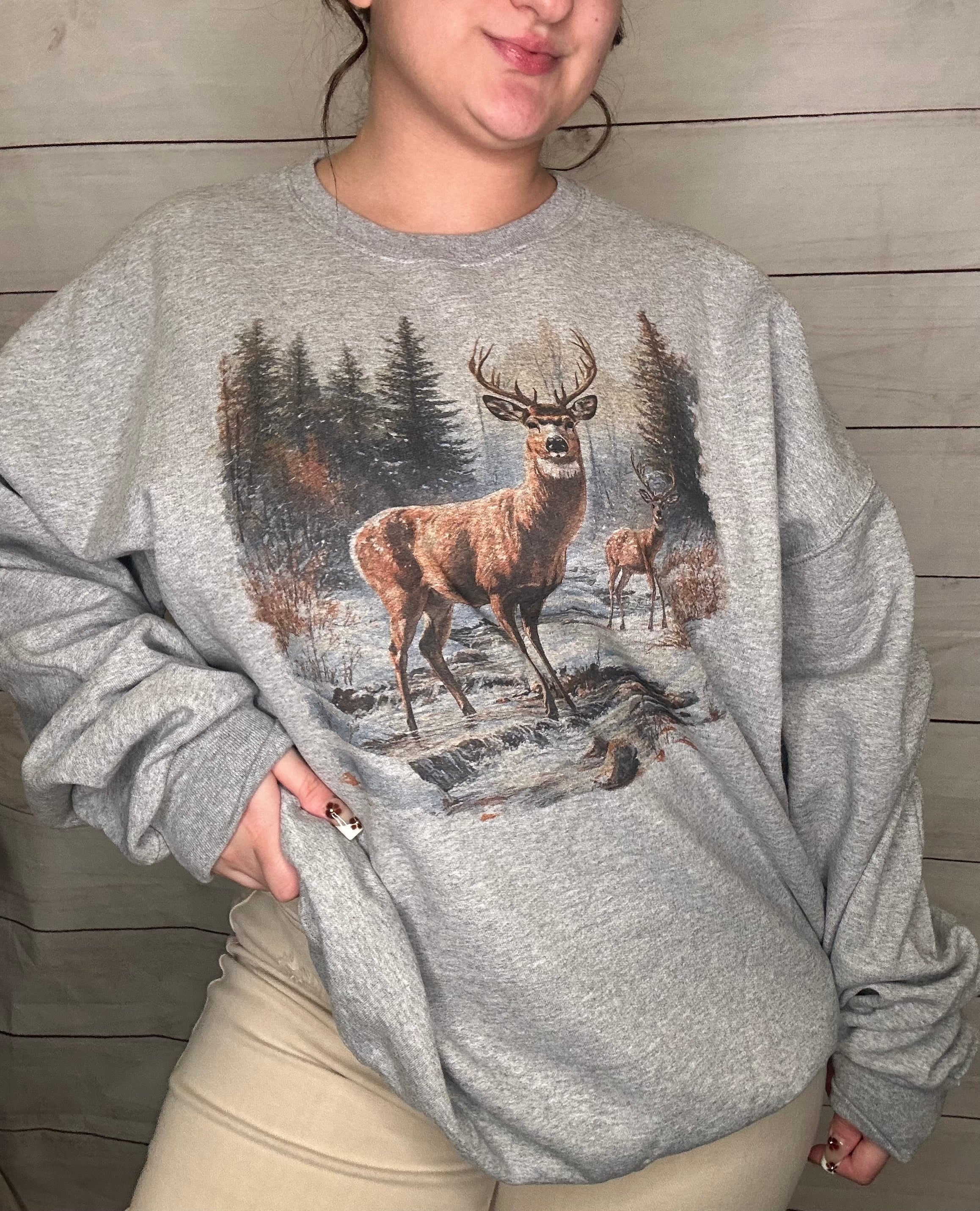 Retro Deer Scene Crewneck