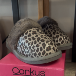 Sliver Leopard Snooze Slippers
