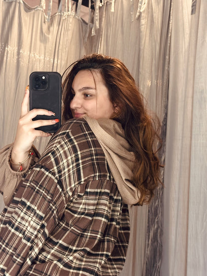 Mocha Plaid Pullover