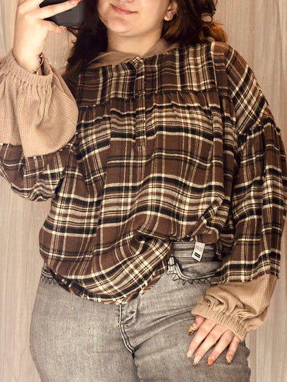 Mocha Plaid Pullover