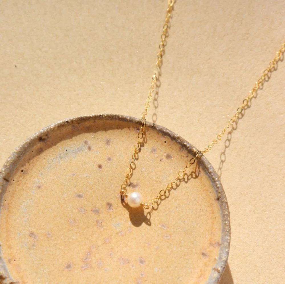 Mini Pearl Necklace-16"