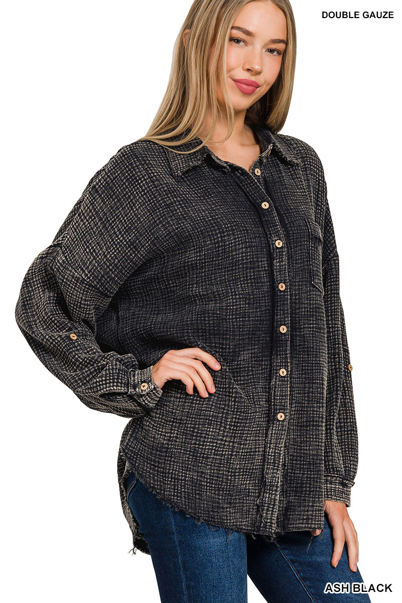 Gauze Button Down