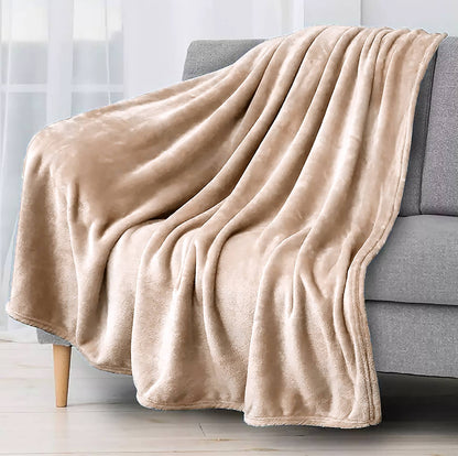 Softy Beige Throw Blanket