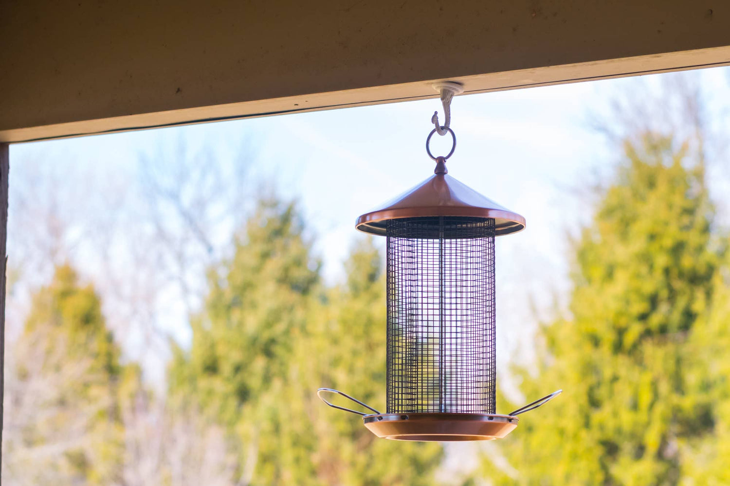 Copper Mesh Metal Bird Feeder