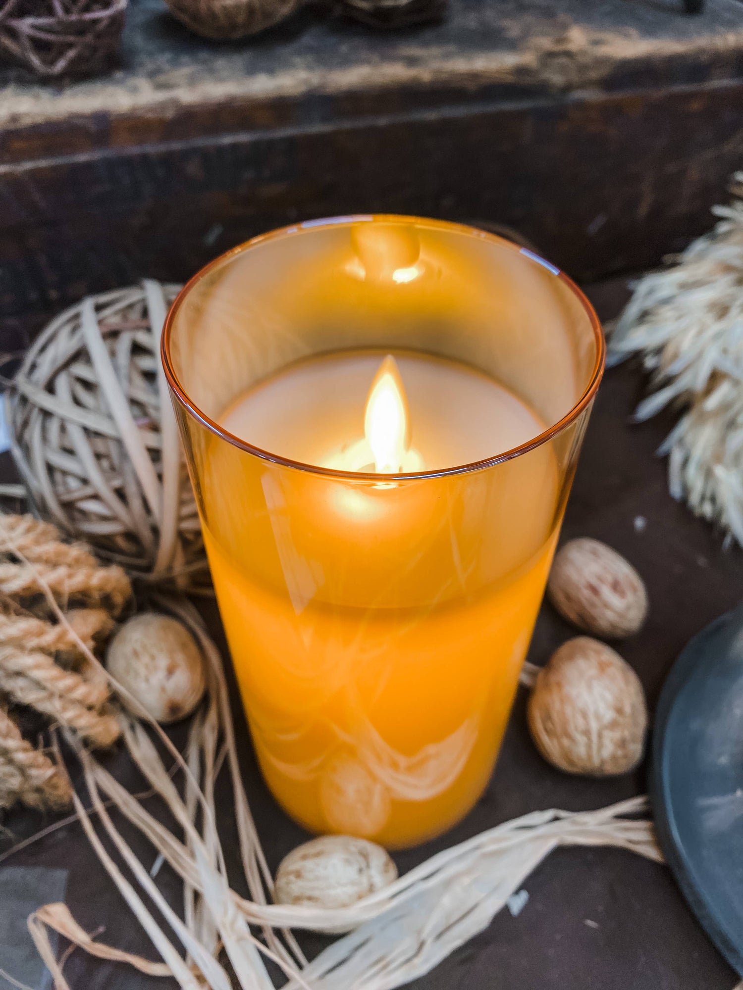 Amber Glass Candle