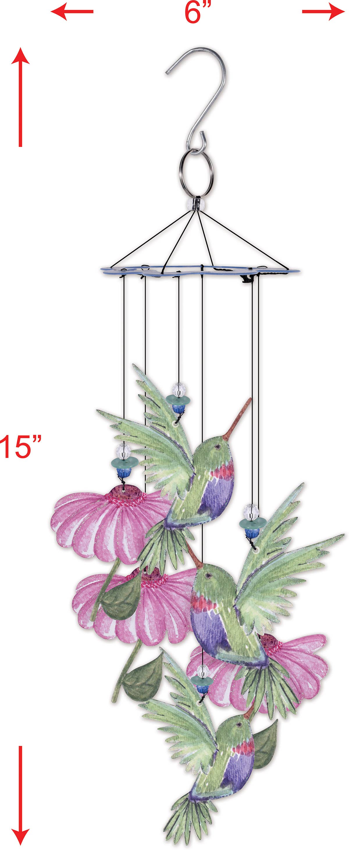Coneflower/Hummingbird Wind Chime