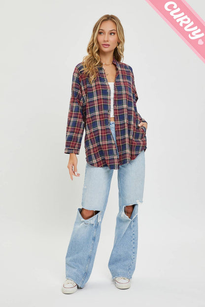 PLAID SHIRTS PLUS SIZE