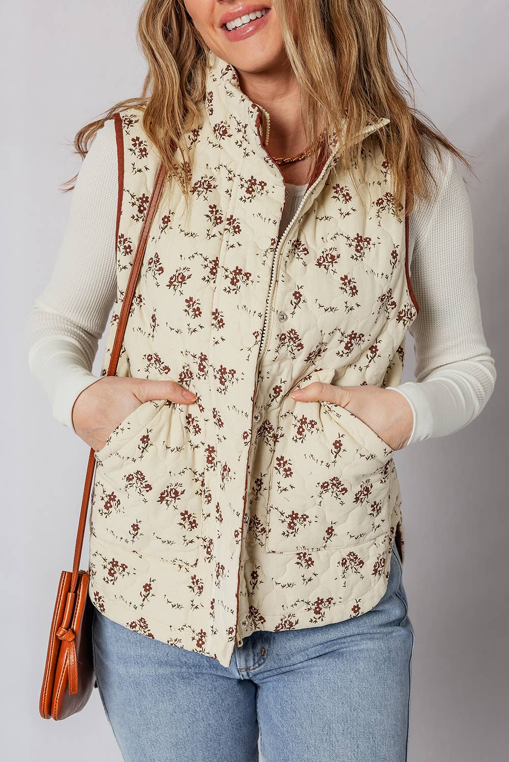 Quilted Floral Vest