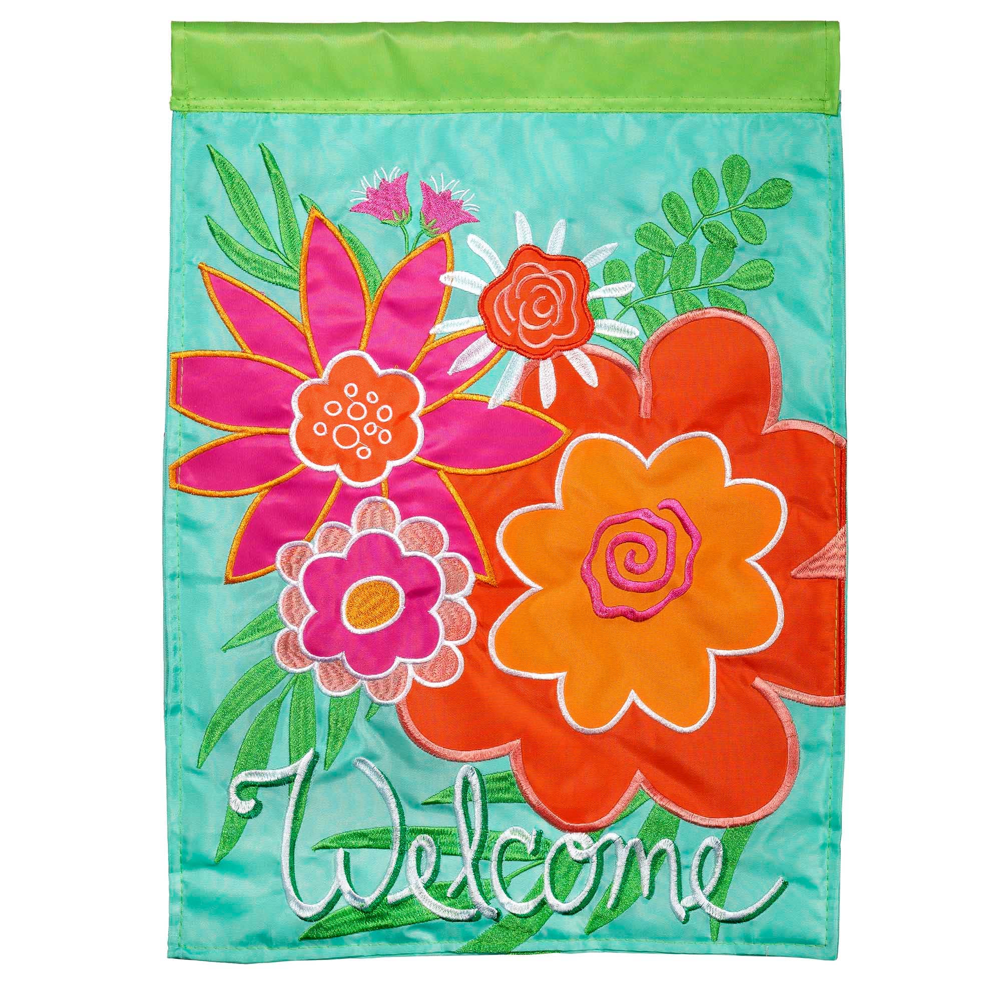 Floral Welcome Garden Flag