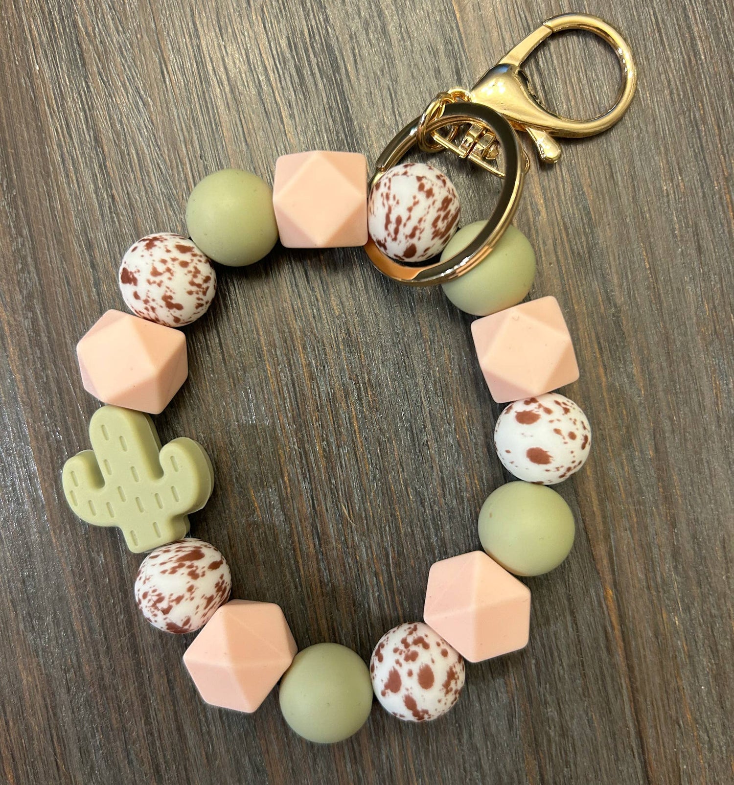 Cactus Beaded Keychain