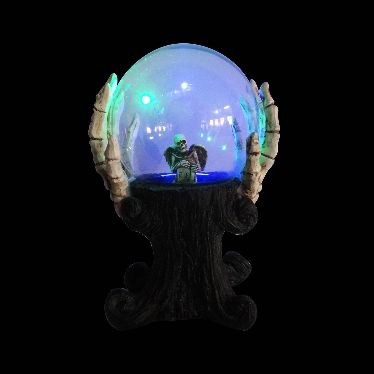 Skeleton Hands Holding Magic Ball w/Color Changing LED Light