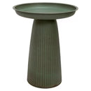 Gleeful Garden Metal Bird Bath in Matte Green