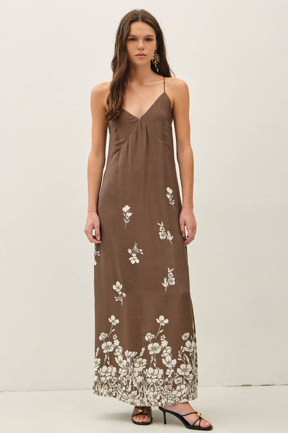 Cocoa Bloom Maxi Dress