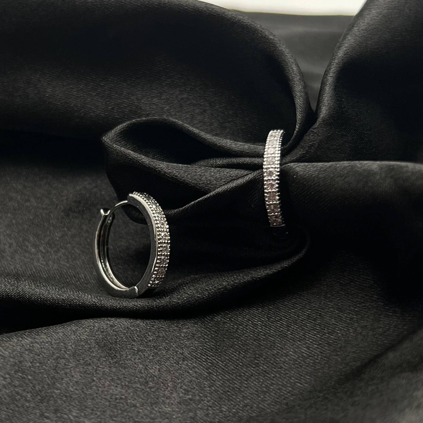Pave Hoop Earrings