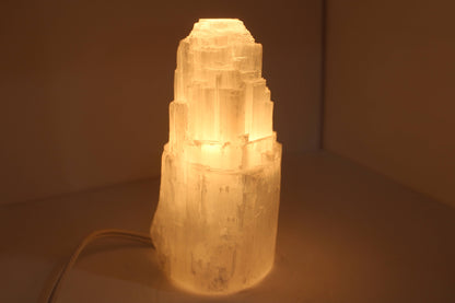 Selenite Lamp Single Tower 15cm