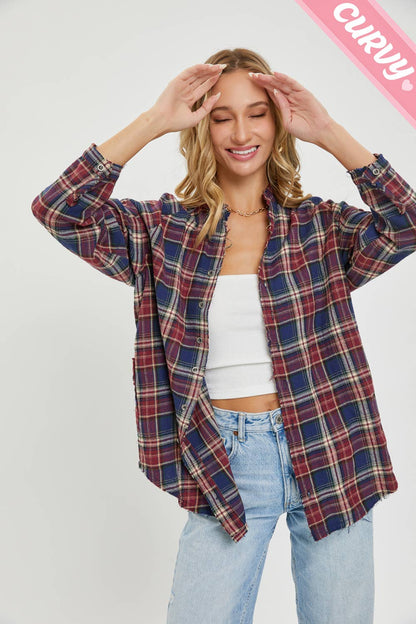 PLAID SHIRTS PLUS SIZE