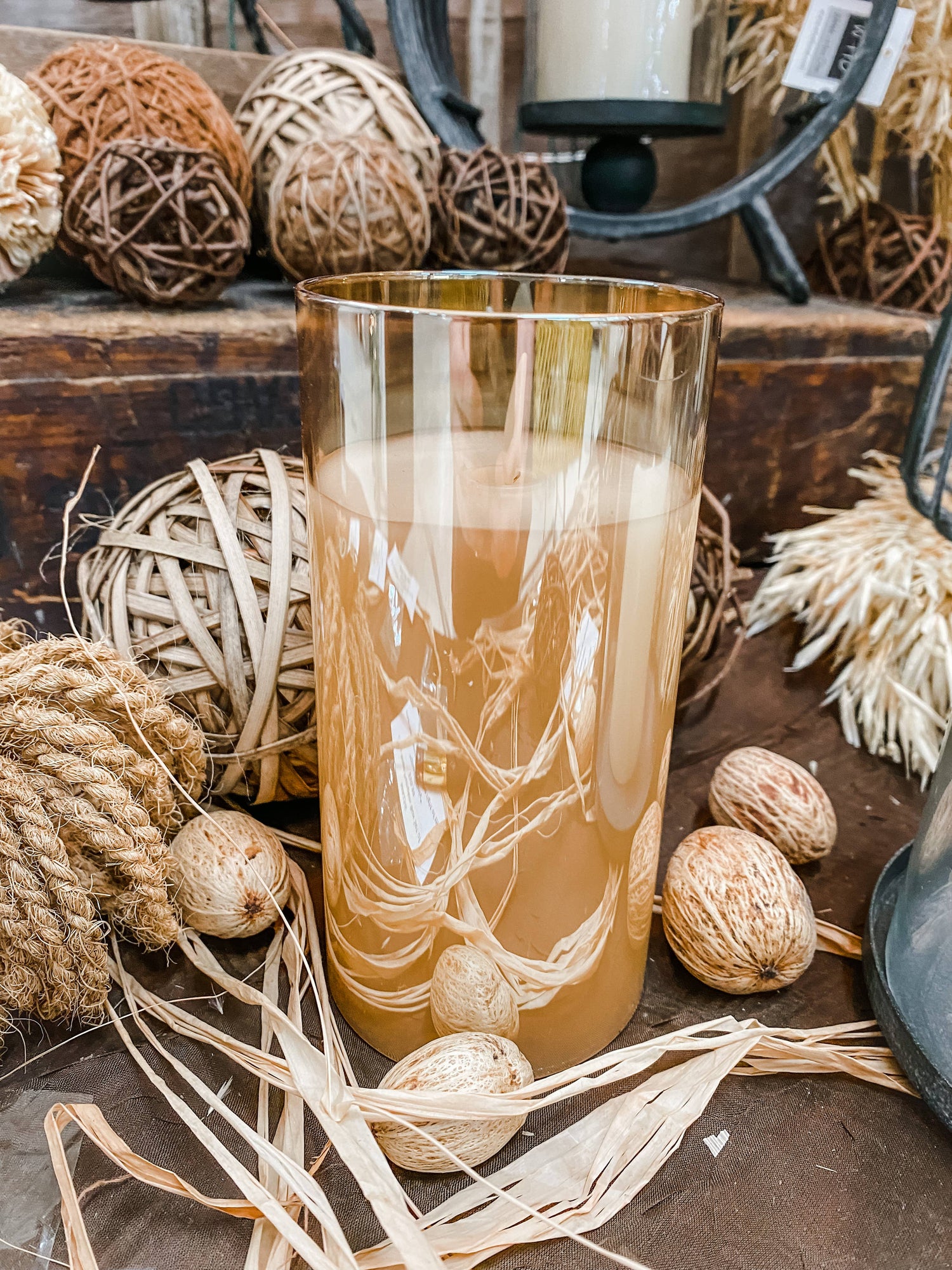 Amber Glass Candle