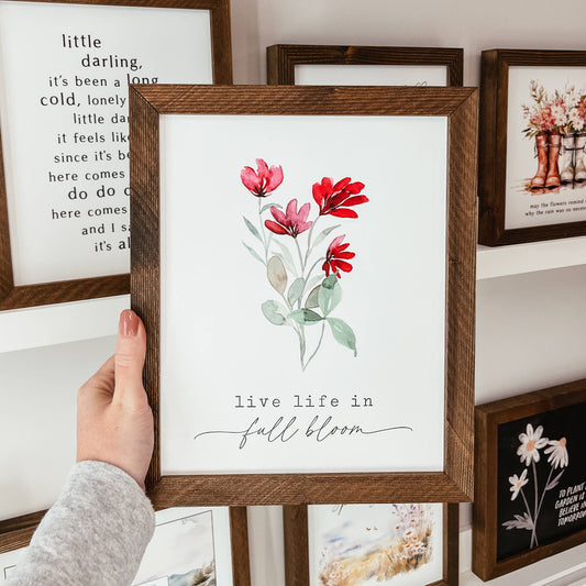 Bloom Framed Wood Sign
