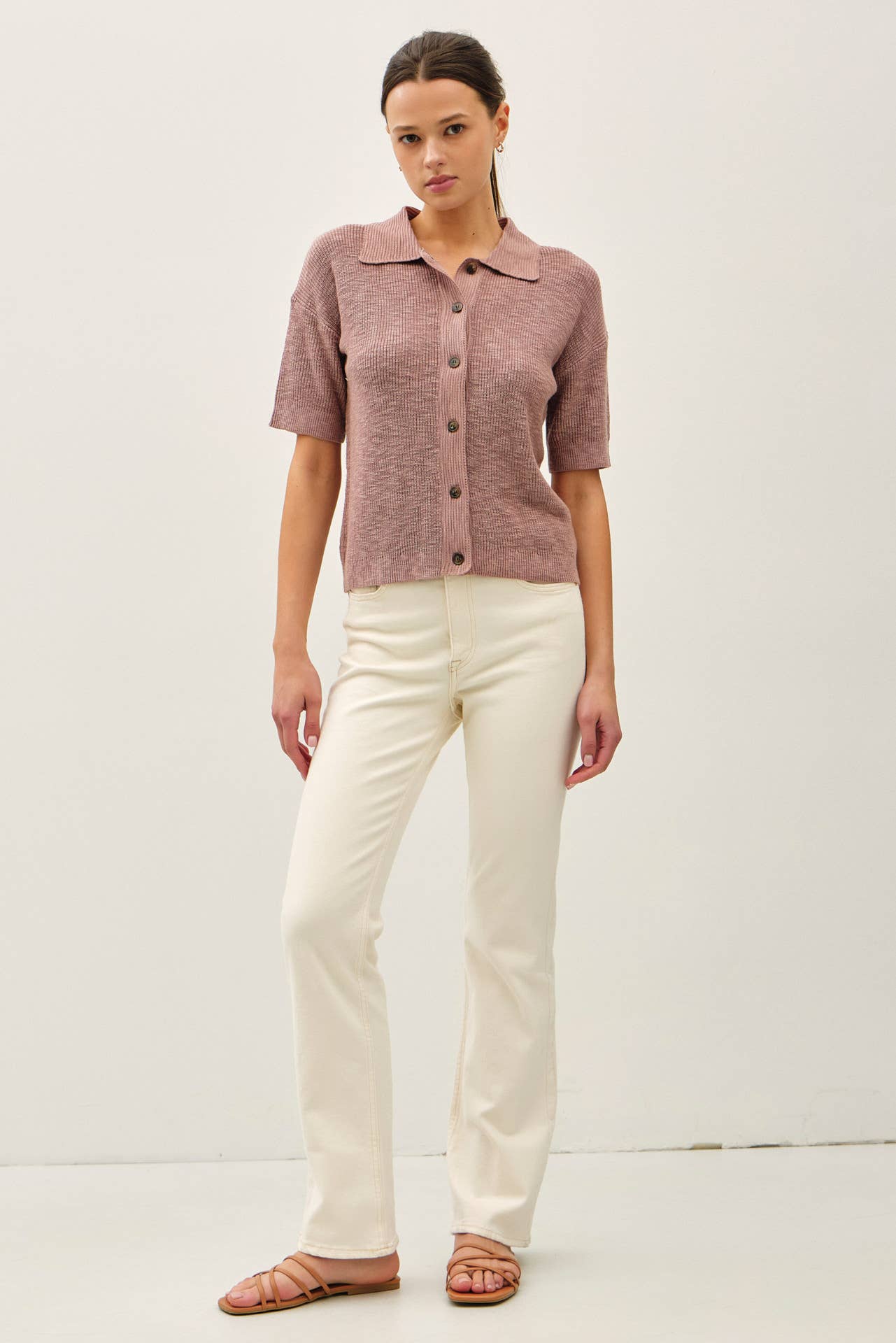 Ribbed Knit Sweater Tee