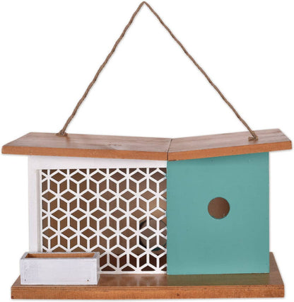 White Lattice Birdhouse