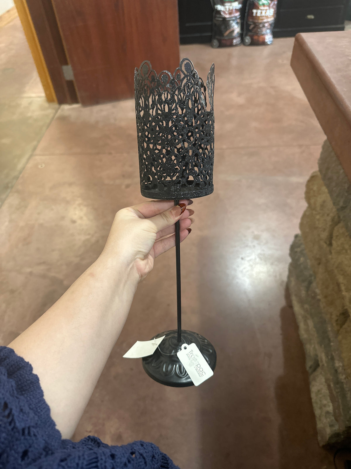 Halloween Black Sparkly Candle Holders