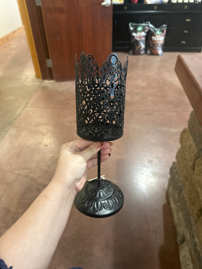 Halloween Black Sparkly Candle Holders