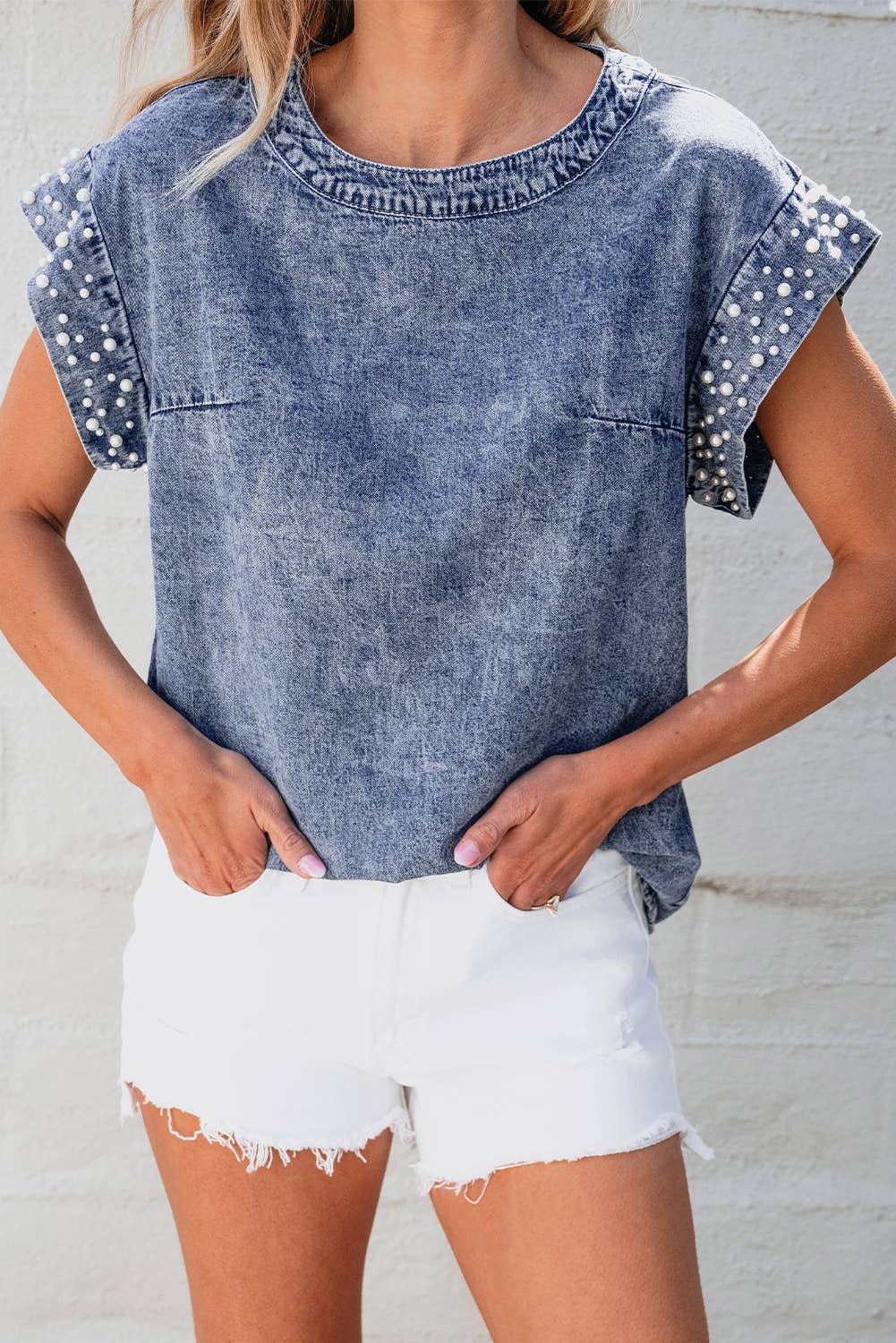 Pearl Denim Top