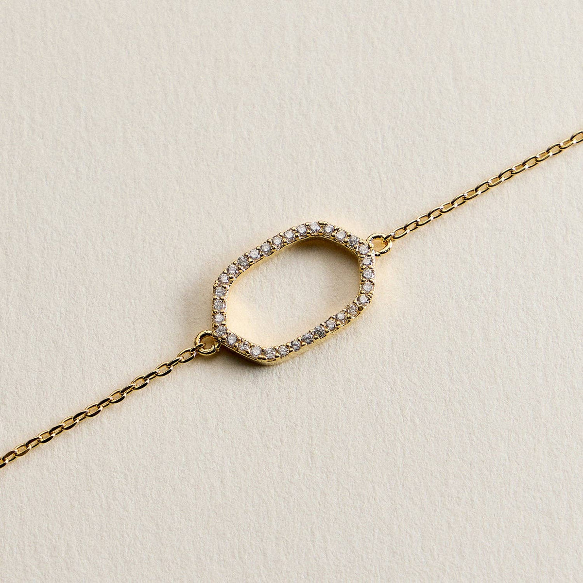 Gold Filled CZ Open Oval Bracelet