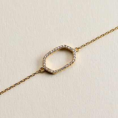 Gold Filled CZ Open Oval Bracelet