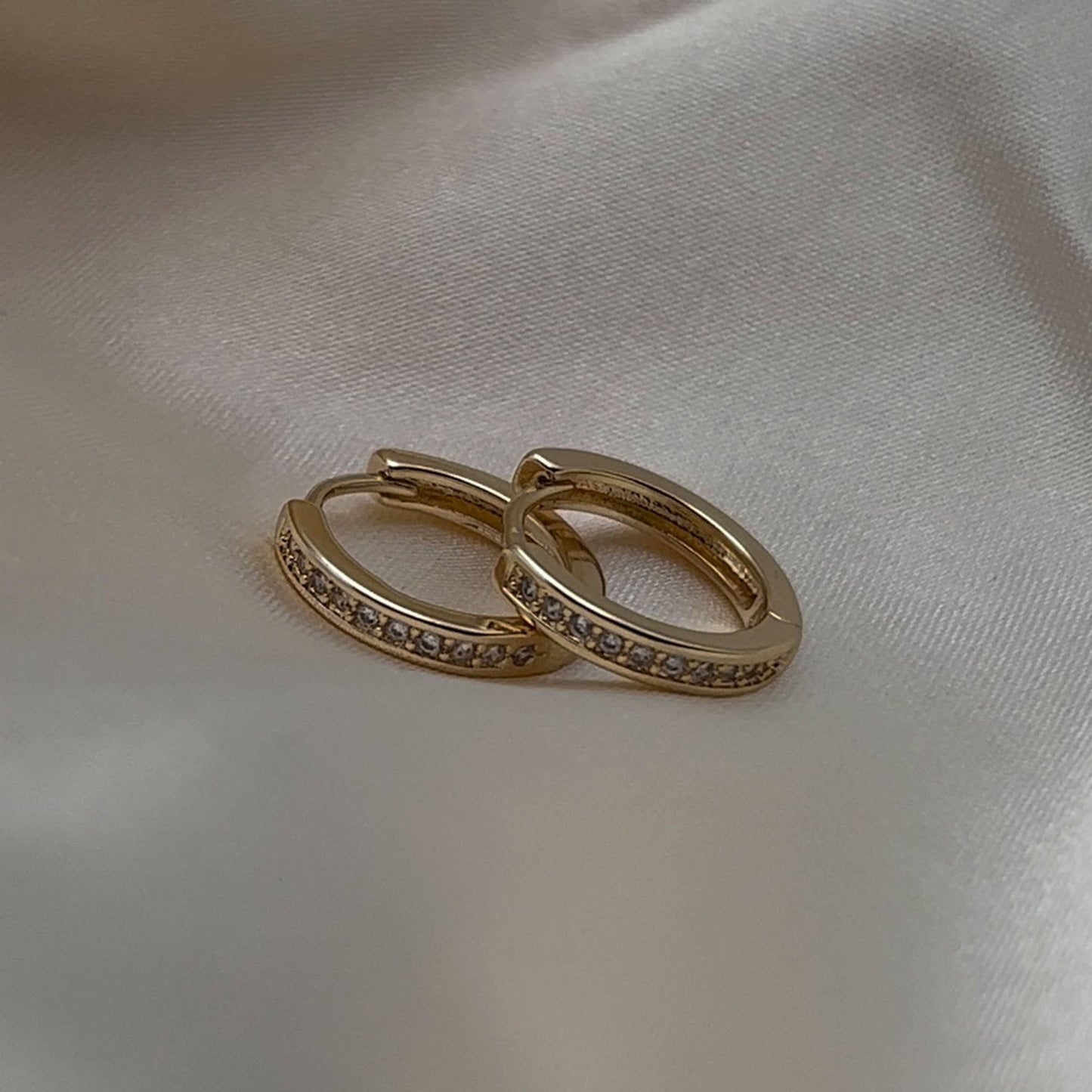 Pave Hoop Earrings