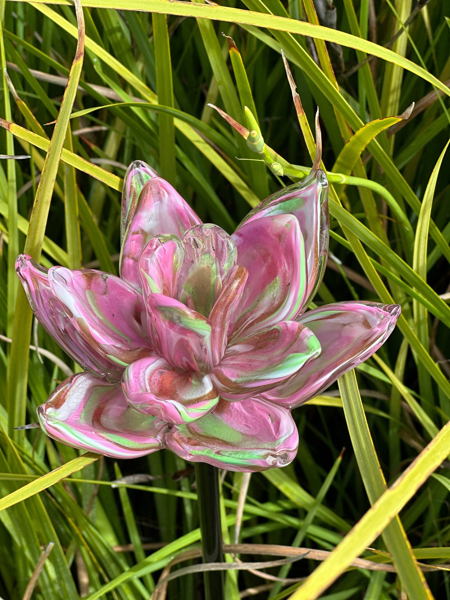 Flower Art Glass Stake