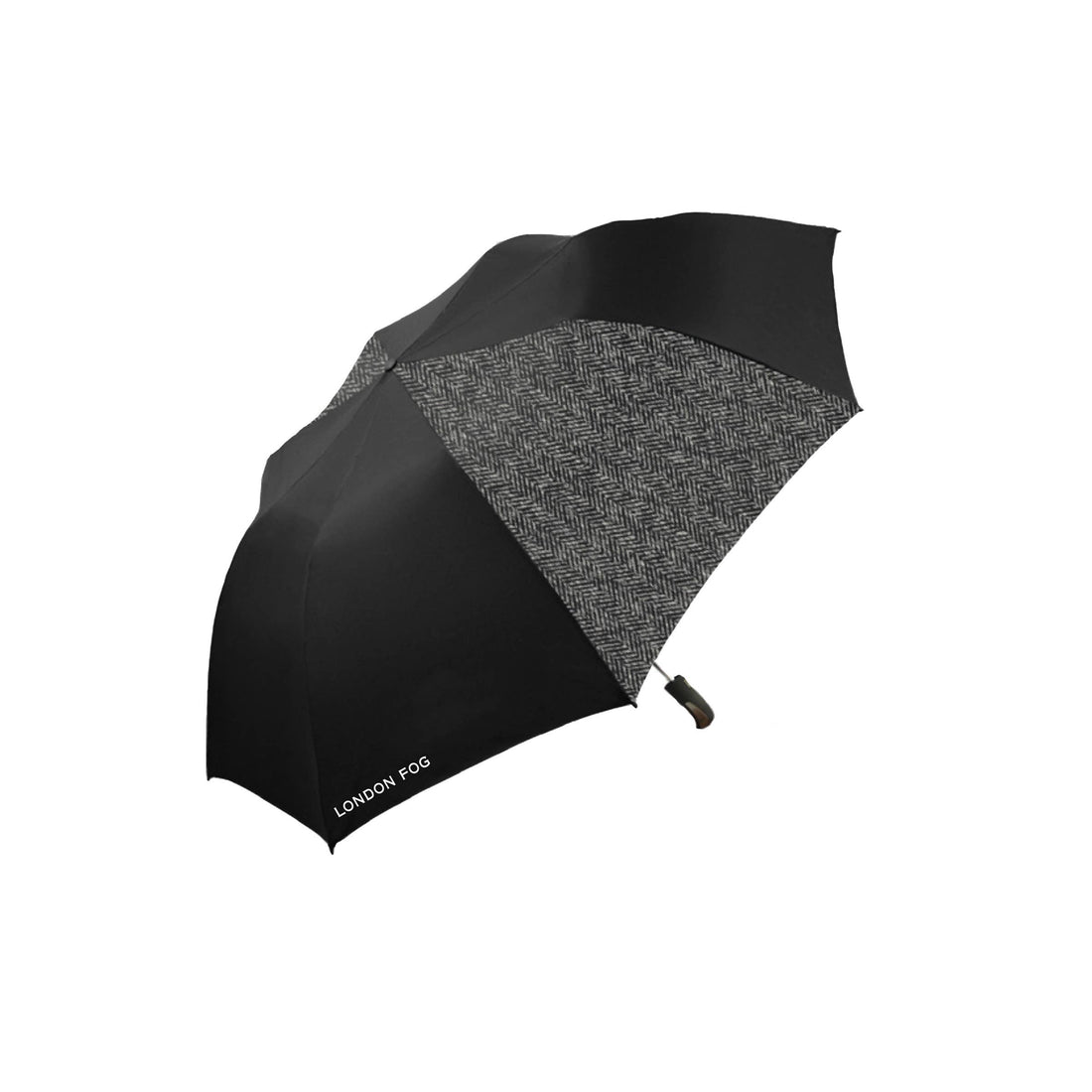 Black/Herringbone Folding Two-Person Auto Umbrella