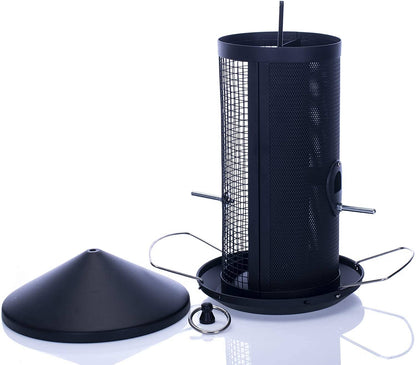 Matte Black Mesh Metal Bird Feeder