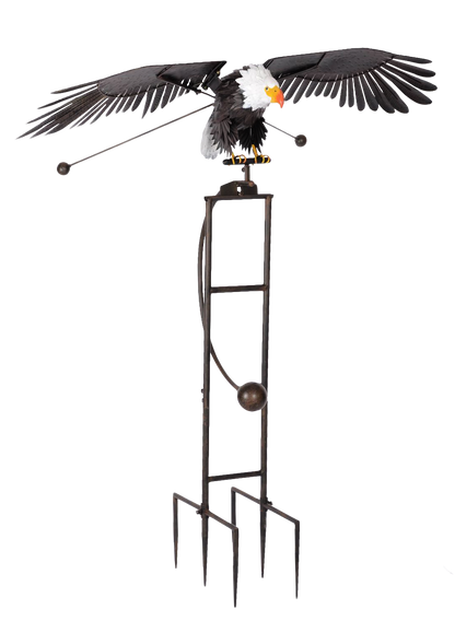 Big Rustic Metal Flying Eagle Balancing Garden Stake