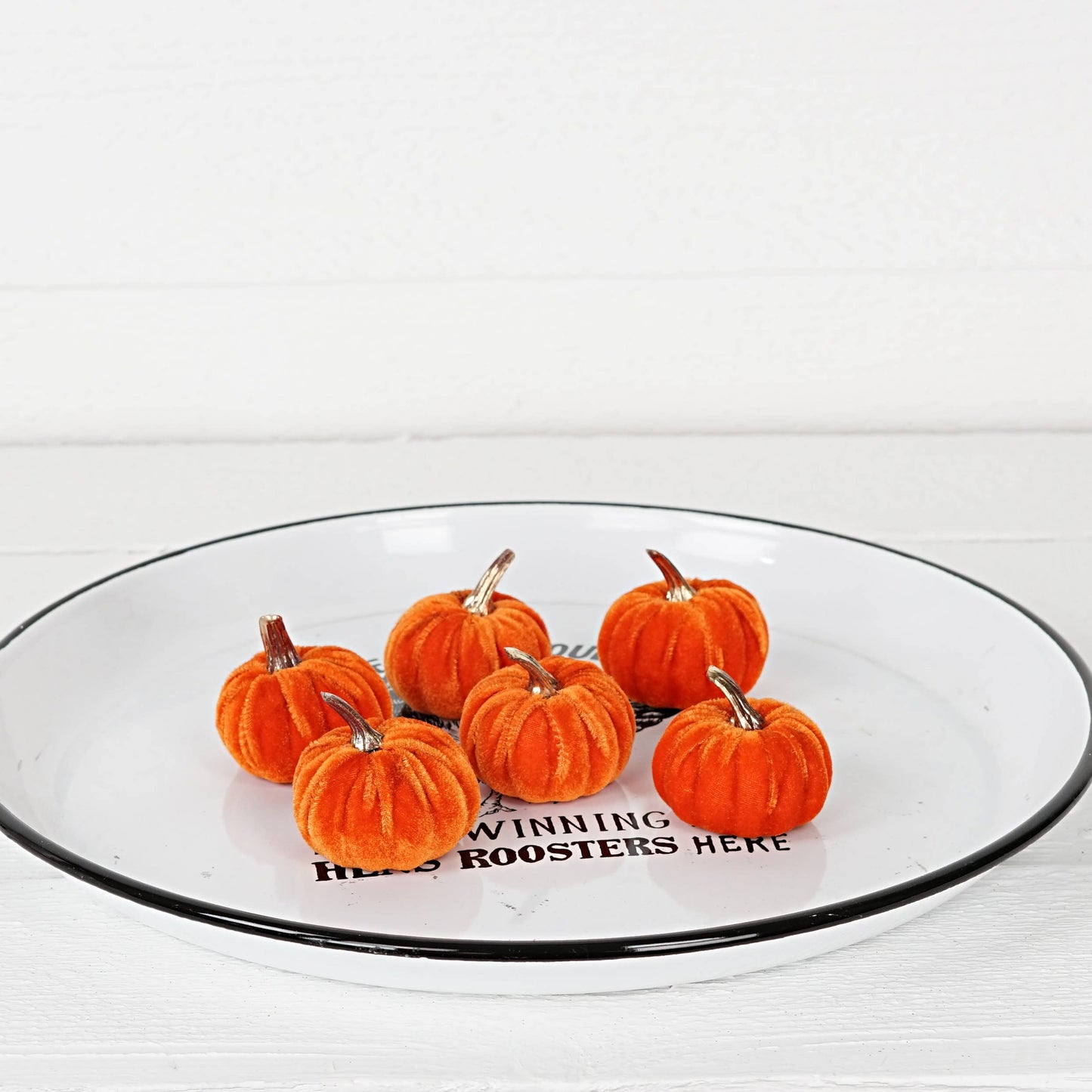 S/6 Orange Velvet Pumpkins