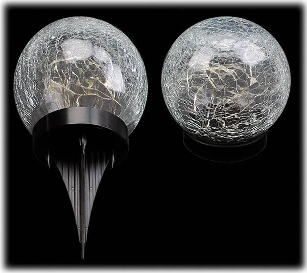 Solar Crackled Glass Globe Ball Light