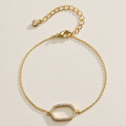 Gold Filled CZ Open Oval Bracelet