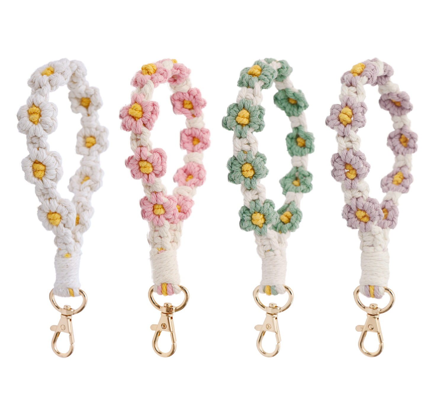Macrame Daisy Wristlet