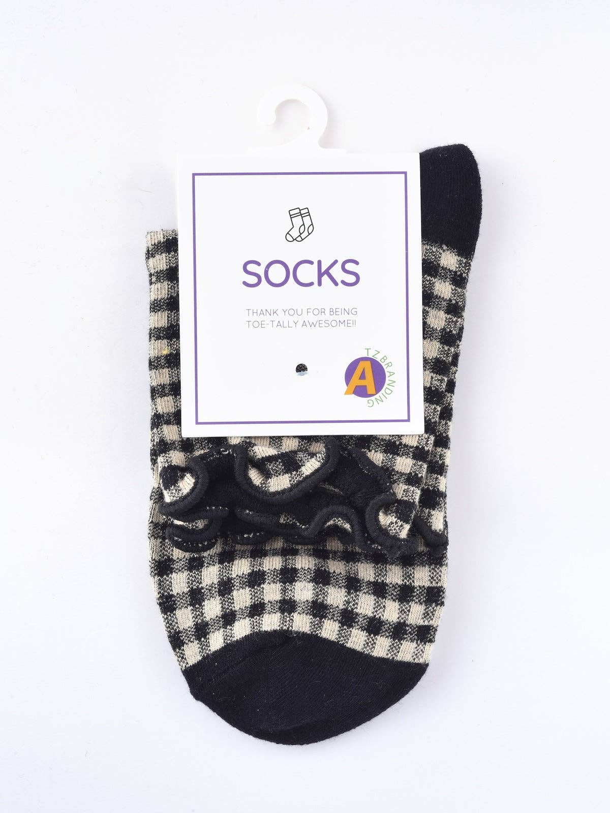 Ruffle Gingham Crew Sock