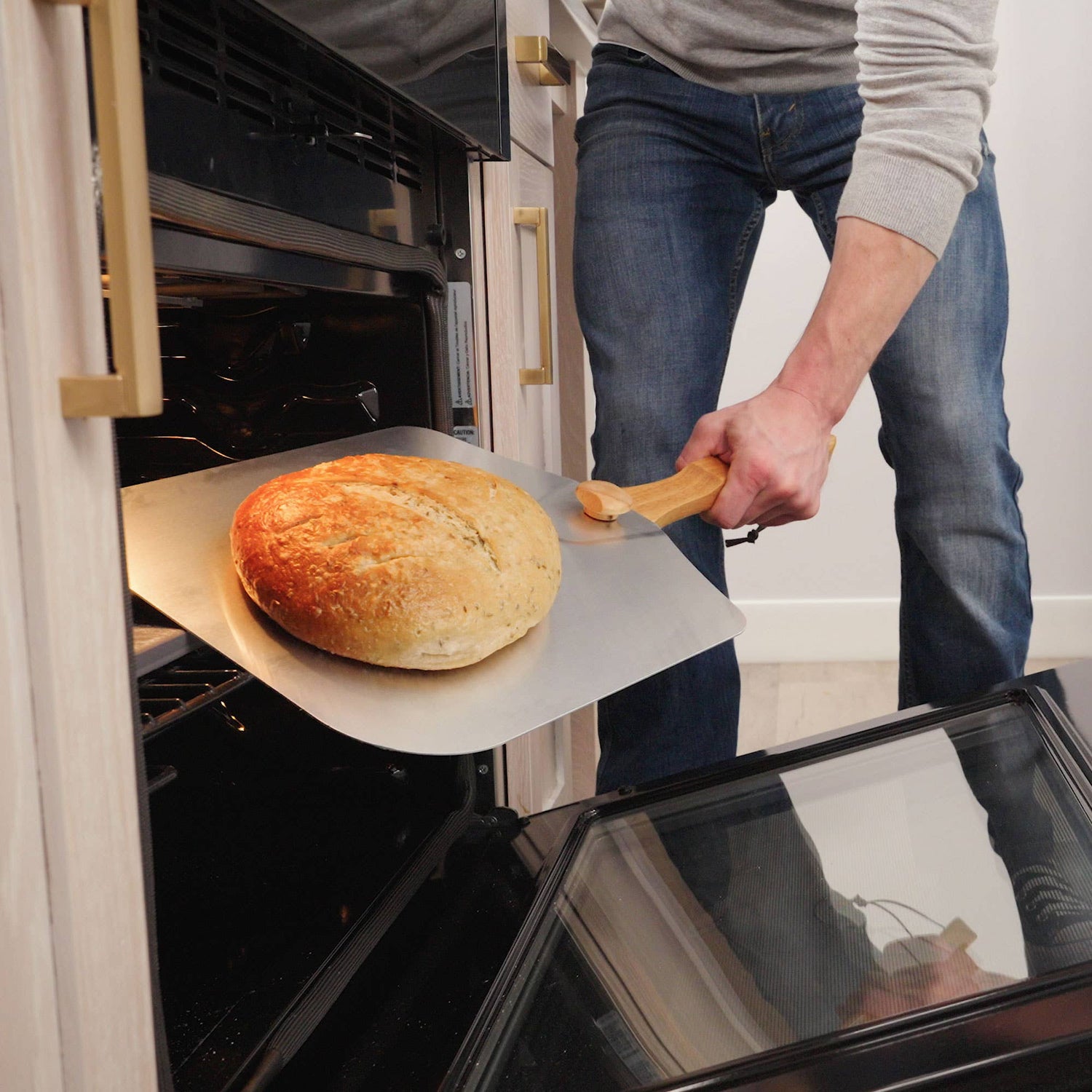 Old Stone Foldable Pizza Peel With Folding Handle, 14x16-In