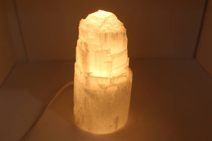 Selenite Lamp Single Tower 15cm