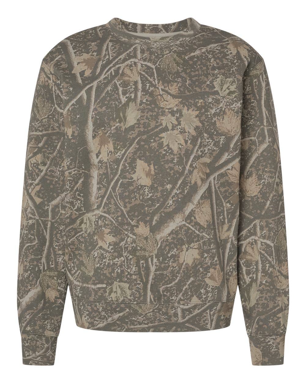 WI Embroidered State Camo Crewneck