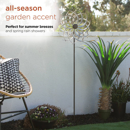 Dual Wind Spinner Garden Stake