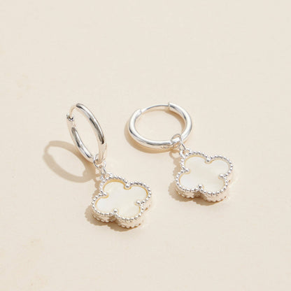 Hoop Earrings | Clover-Shaped Shell Charms