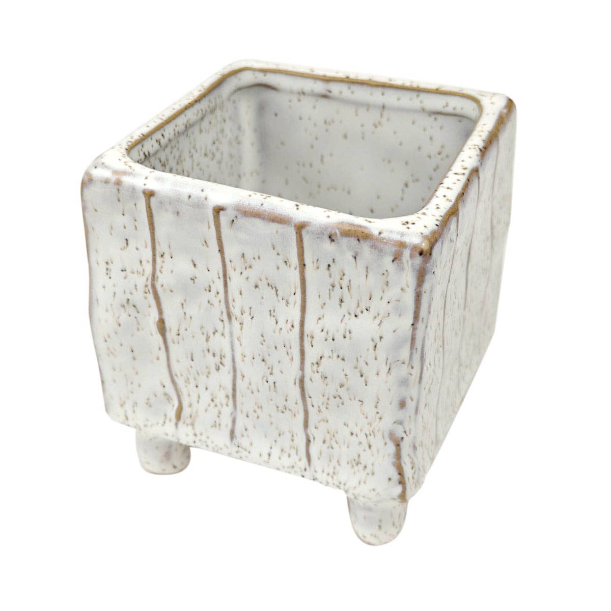 Square Speckled Footed Pot